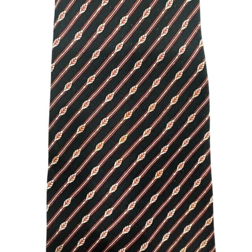 Stefano Ricci Italian Rep Tie arrow diagonal pattern red black white 100% Silk